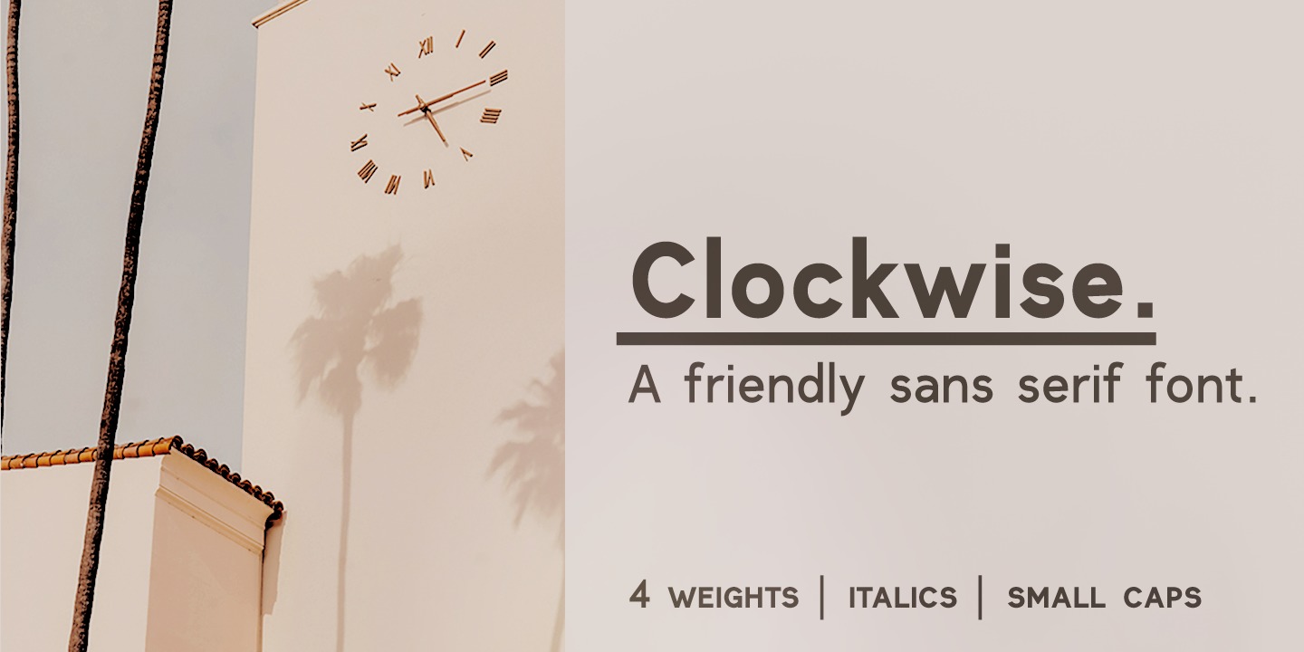 Пример шрифта Clockwise